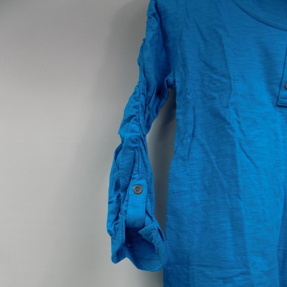 Style & Co. Ruched Sleeve One-Pocket Henley Size Petite Medium - Picture 3 of 5